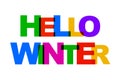 Hello Winter colorful overlapping letters icon Ã¢â¬â vector